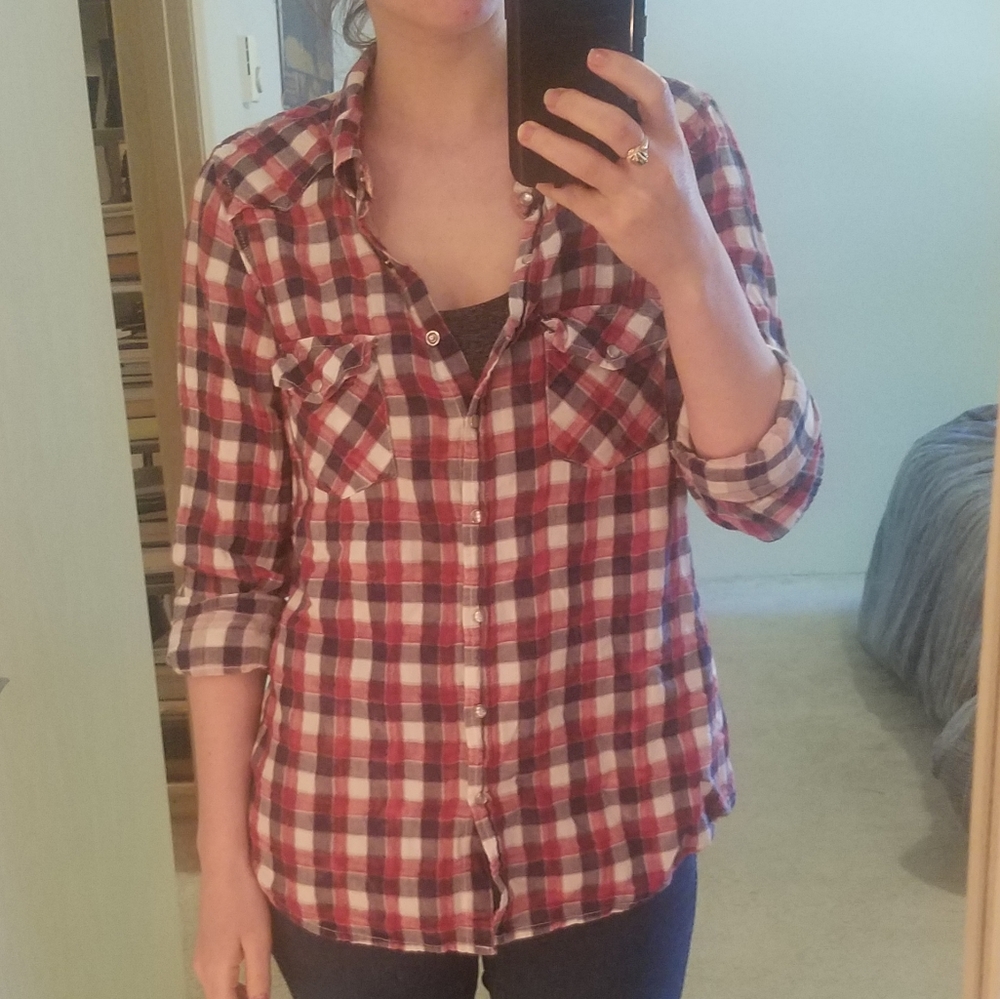 Pearl Snap Plaid Shirt